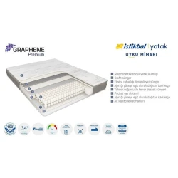 Матрас Istikbal Graphene Premium, 180 x 200 x 34 см, серый