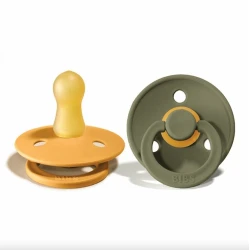 Набор пустышек BIBS Colour, 2 шт, 0-6 месяцев, латекс, желтый/зеленый