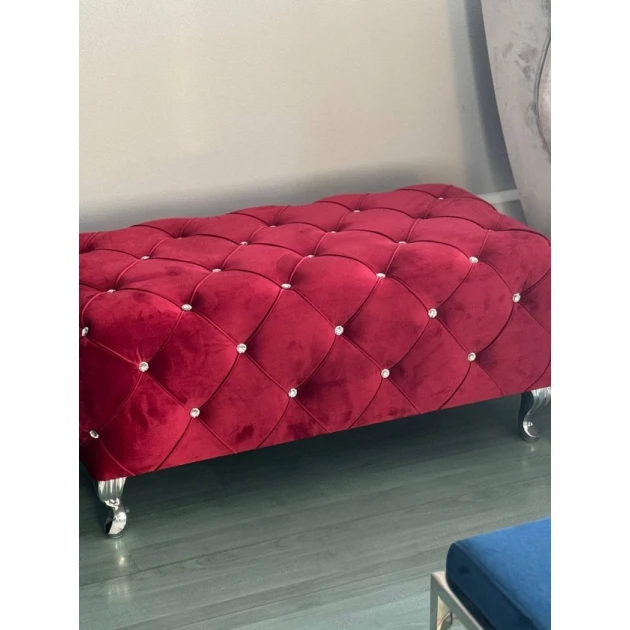 Пуфик 1, ткань, красный, 40x35x80 см