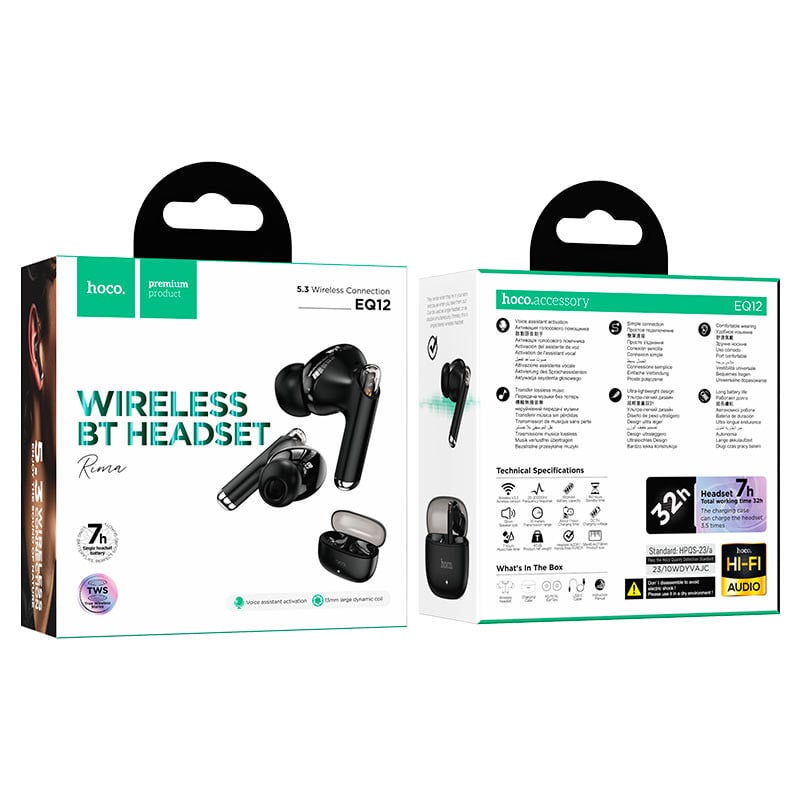 Беспроводные наушники Hoco EQ12 Black + Проводные наушники Hoco M97