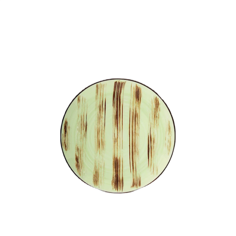 Тарелка Wilmax Scratch WL-668111/A, круглая, диаметр 18 см, farfor, желтый/коричневый