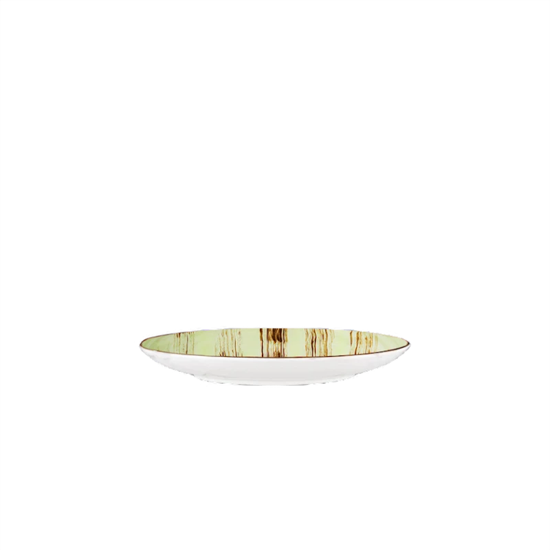 Тарелка Wilmax Scratch WL-668111/A, круглая, диаметр 18 см, farfor, желтый/коричневый