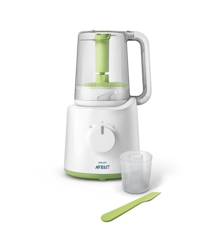 Buxarlı bişirici-blender Philips Avent 2i 1də Uşaq qidasının hazırlanması üçün, plastik, ağ, 16.5x30.8x16.5 sm