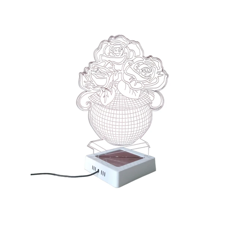 3D лампа 3d lights Цветы В Вазе, синий, 19х32 см 3D лампа 3d lights Цветы В Вазе, синий, 19х32 см