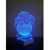 3D лампа 3d lights Цветы В Вазе, синий, 19х32 см 3D лампа 3d lights Цветы В Вазе, синий, 19х32 см