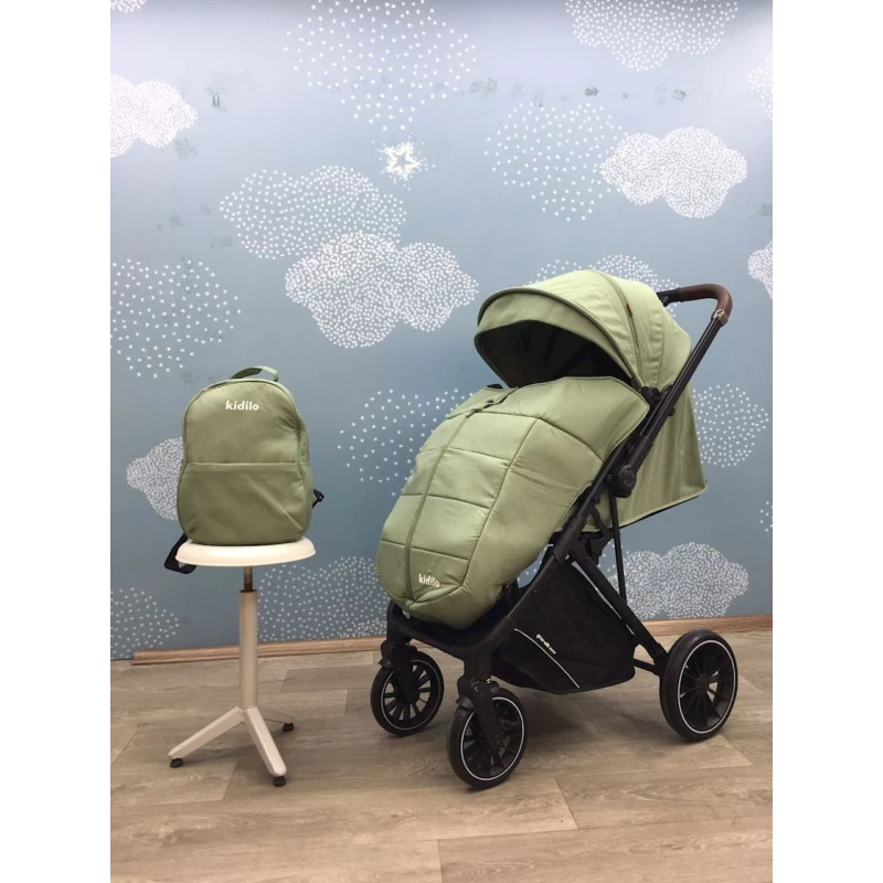 Детская коляска Kidilo A115, зеленая