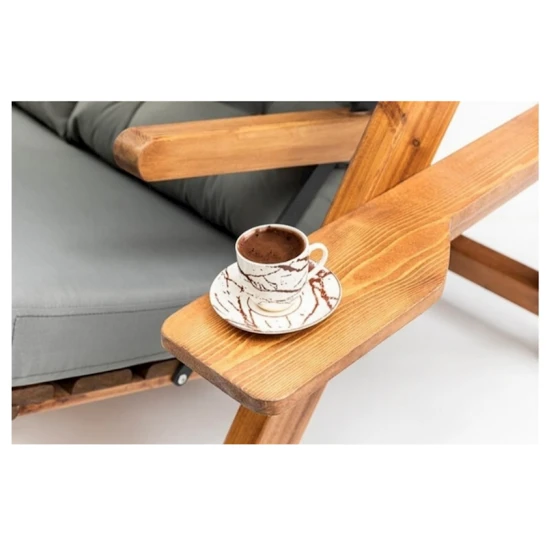 Садовые качели Hira 190x195 см, дерево, серый Садовые качели Hira 190x195 см, дерево, серый