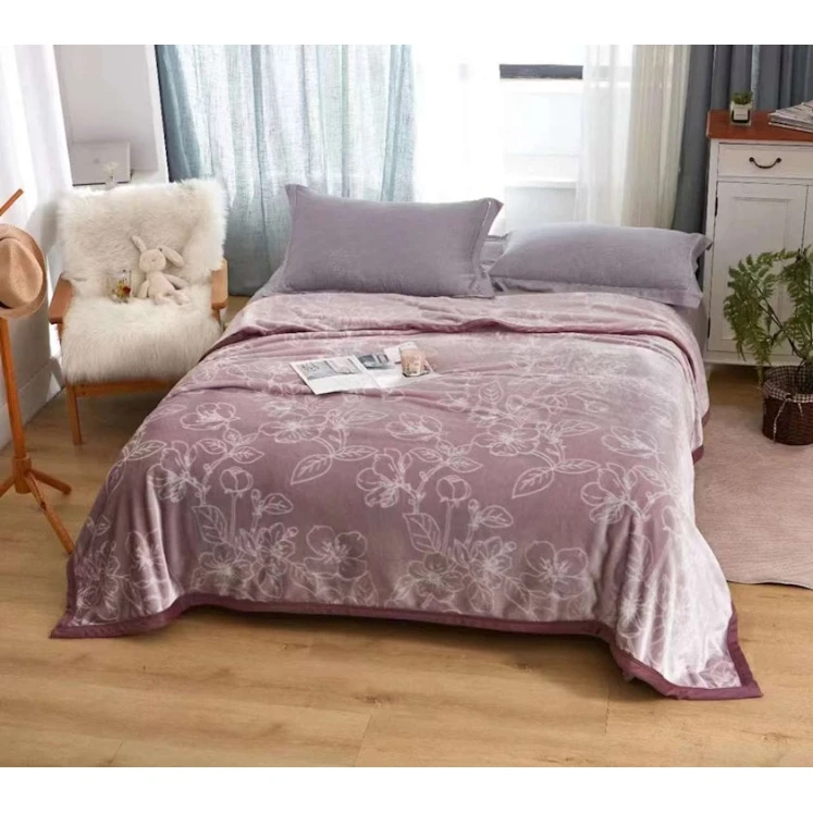 Pled Maison Dor, 150x200 sm, birnəfərlik, bambuk, çəhrayı/ağ