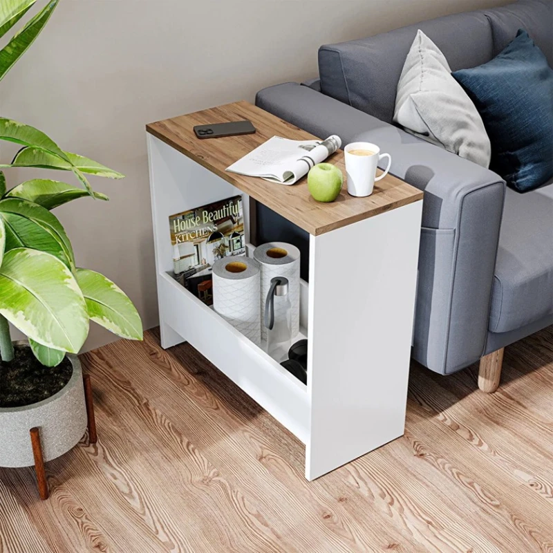 Jurnal masası Art-110, 30x70x70 sm, laminat, ağ/açıq qəhvəyi