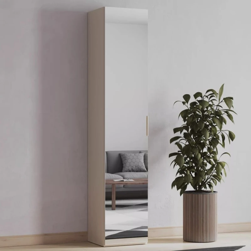 Шкаф Art Mebel 16, 210x60x45 см, ламинат, кремовый Шкаф Art Mebel 16, 210x60x45 см, ламинат, кремовый