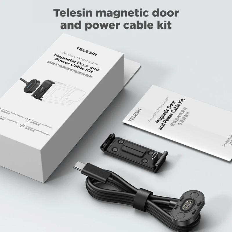 Комплект магнитной крышки и кабеля питания Telesin Комплект магнитной крышки и кабеля питания Telesin