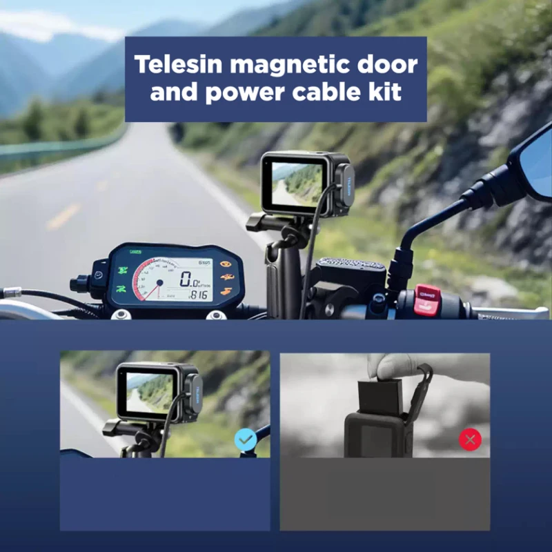 Комплект магнитной крышки и кабеля питания Telesin Комплект магнитной крышки и кабеля питания Telesin