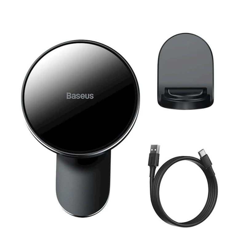 Автомобильный держатель с беспроводной зарядкой Baseus Magnetic Car Phone Holder Wireless Qi Charger 15 W Black Автомобильный держатель с беспроводной зарядкой Baseus Magnetic Car Phone Holder Wireless Qi Charger 15 W Black