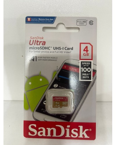 Карта памяти SanDisk 4GB microSDHC Class 10-UHS-I