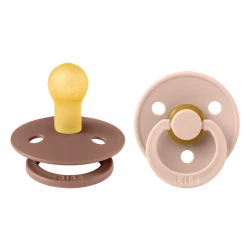 Набор пустышек BIBS Colour, размер 2, 6-18 месяцев, коричневый/розовый, 2 шт