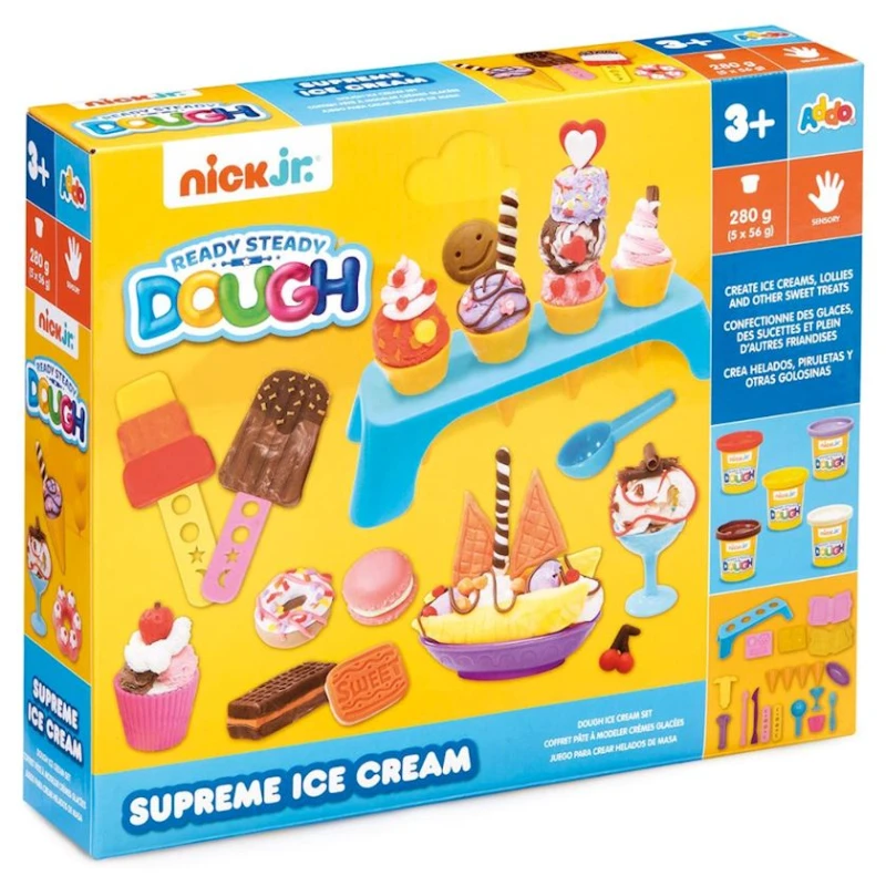 Тесто для лепки Addo Play LTD Nick Dough Ice Cream, 5 цветов, 56 г Тесто для лепки Addo Play LTD Nick Dough Ice Cream, 5 цветов, 56 г
