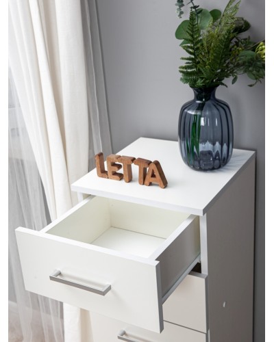 Tumba Letta, LDSP, ağ, 89х35х35 sm