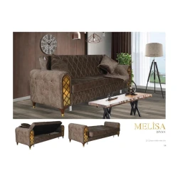 Диван Melisa коричневый, комфорт и стильный дизайн, размер: 220x80x75