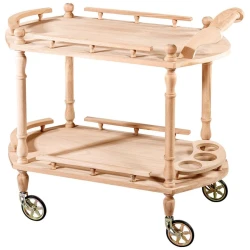 Сервировочная тележка Barizza, дерево, бежевая