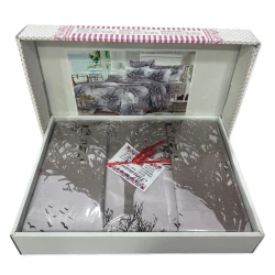 Комплект постельного белья Bluemarine Home YT-BL-020, двуспальный, хлопок, серый