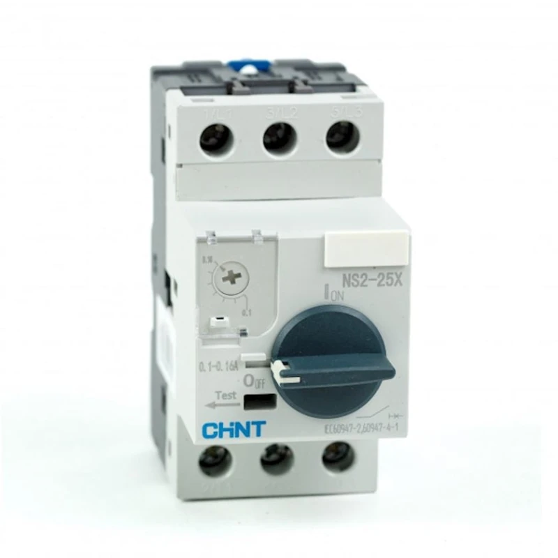 Motor-avtomat Chint NS2-25X 0.1-0.16A döndərici tutacaq ilə Motor-avtomat Chint NS2-25X 0.1-0.16A döndərici tutacaq ilə