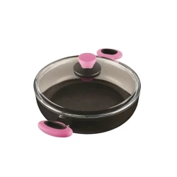 Manqal tavası Leggno Eflatun, alüminium, qara/çəhrayı, 24 sm