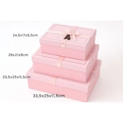 Набор подарочных коробок Nobby QC3344, 3 шт, розовый