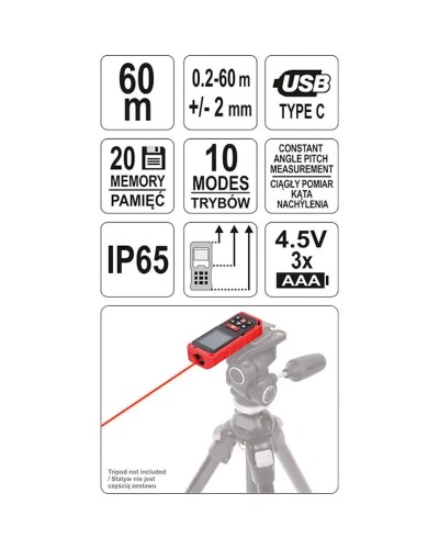 Lazer məsafəölçən Yato YT-73127