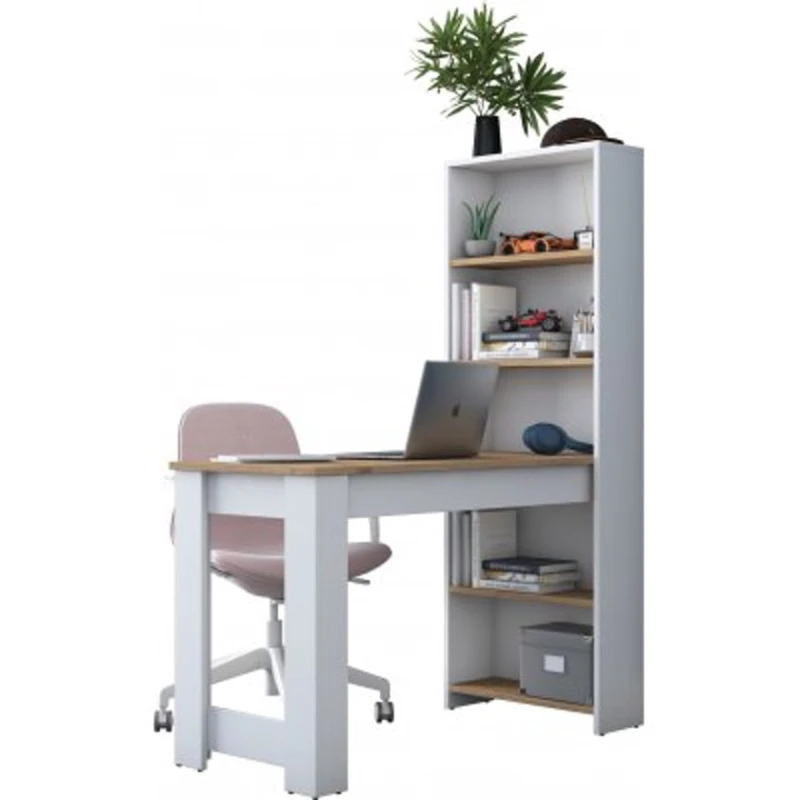 Компьютерный стол Art Mebel House 112, белый/вотан, 150x120x50 см