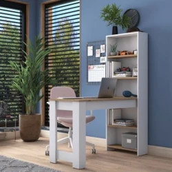 Kompüter masası Art Mebel House 112, ağ/votan, 150x120x50 sm