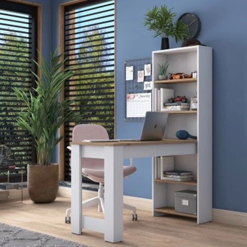 Компьютерный стол Art Mebel House 112, белый/вотан, 150x120x50 см