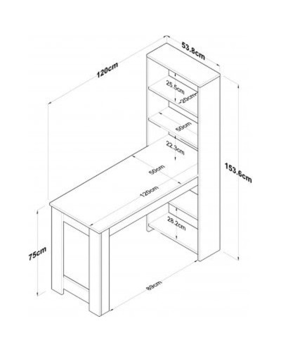 Kompüter masası Art Mebel House 112, ağ/votan, 150x120x50 sm