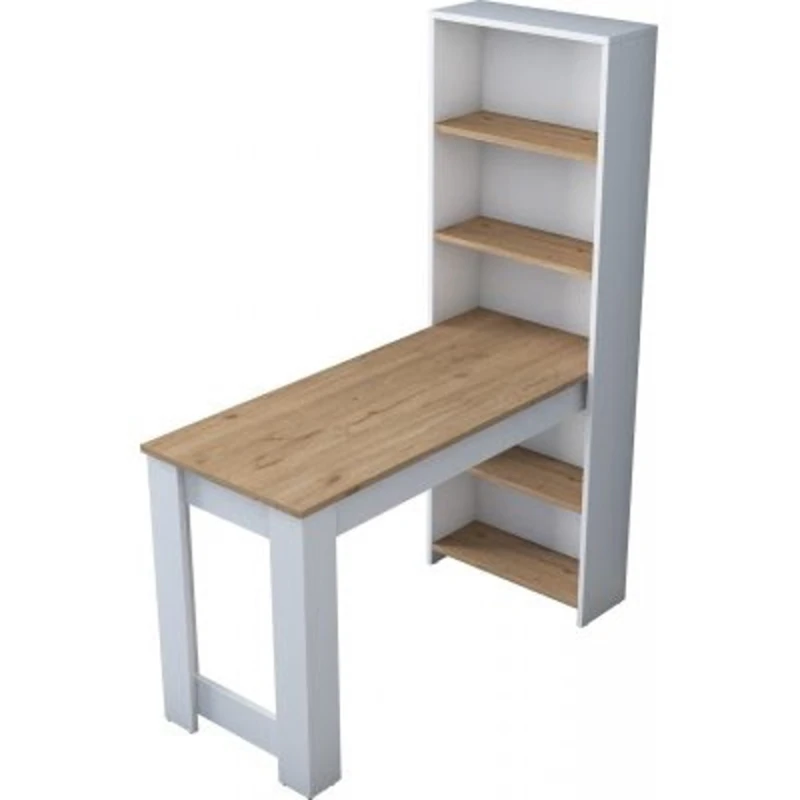 Компьютерный стол Art Mebel House 112, белый/вотан, 150x120x50 см