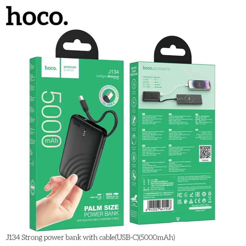 Внешний аккумулятор Hoco J134 5000 mAh Black