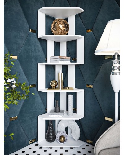 Stellaj 3563_StellajOpenUgolWhite, 156.3х38х38 sm, LDSP, ağ