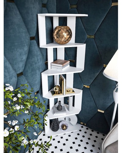 Stellaj 3563_StellajOpenUgolWhite, 156.3х38х38 sm, LDSP, ağ