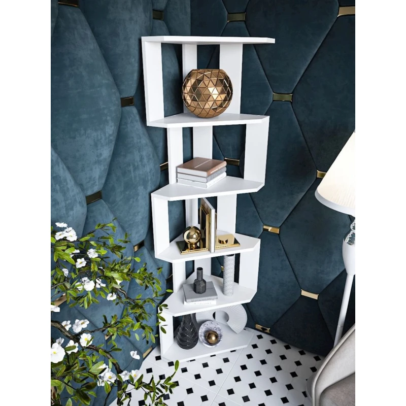 Stellaj 3563_StellajOpenUgolWhite, 156.3х38х38 sm, LDSP, ağ