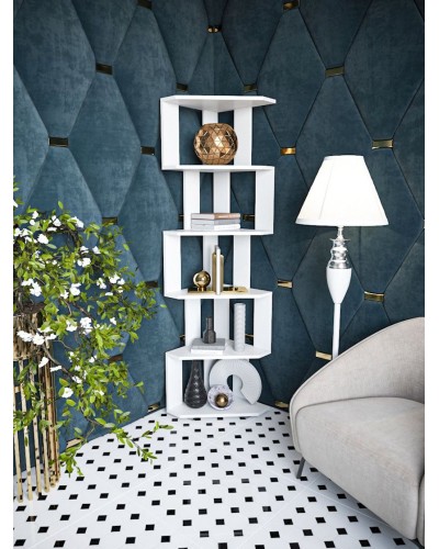 Stellaj 3563_StellajOpenUgolWhite, 156.3х38х38 sm, LDSP, ağ