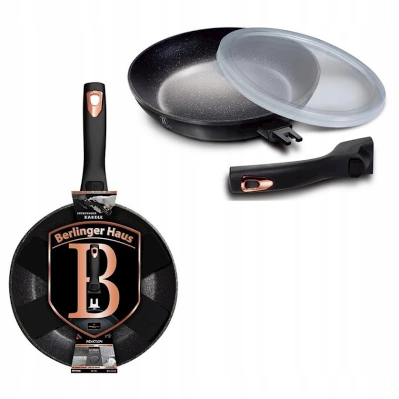 Сковородка с крышкой Berlinger Haus Black Rose Collection BH 1951, цвет черный, 24 см