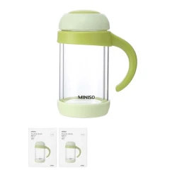 Кружка Miniso 12.6х17.4 см, боросиликатное стекло, зеленый