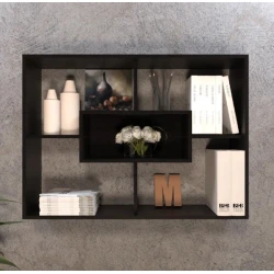 Полка настенная Art Mebel 26, ламинат, 75х100х25 см, черная