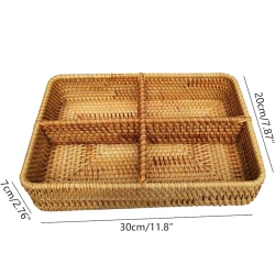 Корзина для хранения ratt40, ротанг, коричневый, 30x19.99x7.01 см