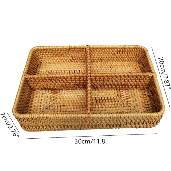 Корзина для хранения ratt40, ротанг, коричневый, 30x19.99x7.01 см