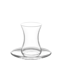 Набор армуду стаканов Lav DEMETS1, с блюдцами, 12 предметов, 135 мл, стекло, прозрачный