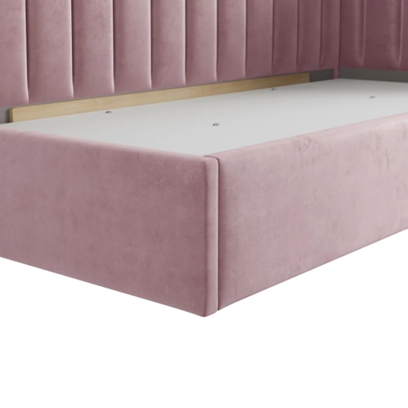 Односпальная кровать Art_tek_yataq (120) 31, ламинат/текстиль, розовая, 200x85x120 см