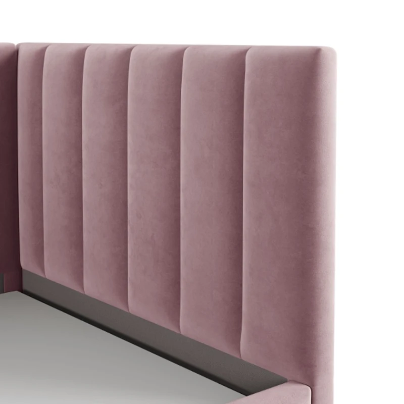 Односпальная кровать Art_tek_yataq (120) 31, ламинат/текстиль, розовая, 200x85x120 см