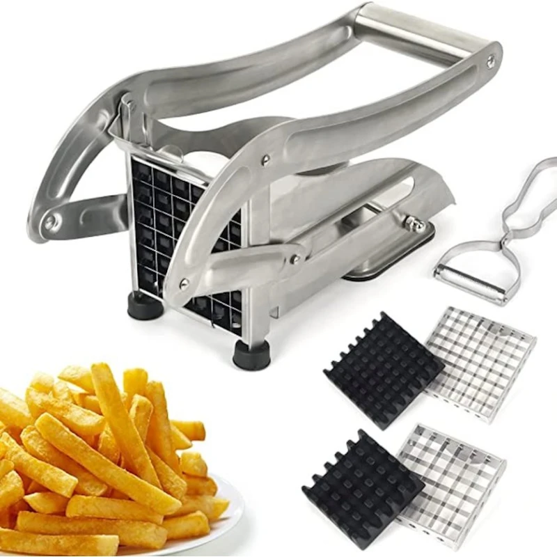 Dilimləyici Potato Spiral Cutter, 4 əd, 25.5x10.6x9 sm, paslanmayan polad, gümüşü