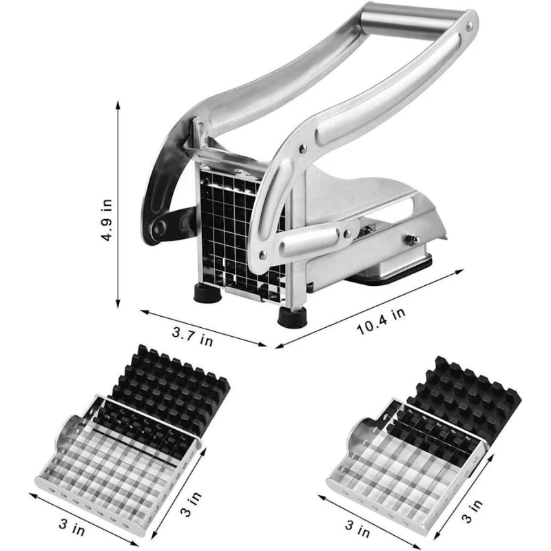 Dilimləyici Potato Spiral Cutter, 4 əd, 25.5x10.6x9 sm, paslanmayan polad, gümüşü
