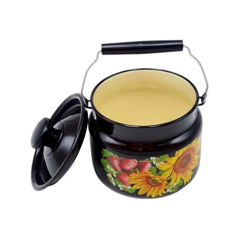 Minalanmış bidon 2 L düymə ilə, dekor, qəhvəyi Minalanmış bidon 2 L düymə ilə, dekor, qəhvəyi