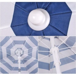 Зонт от солнца, полиэстер/металл, синий/белый, 160 см Зонт от солнца, полиэстер/металл, синий/белый, 160 см